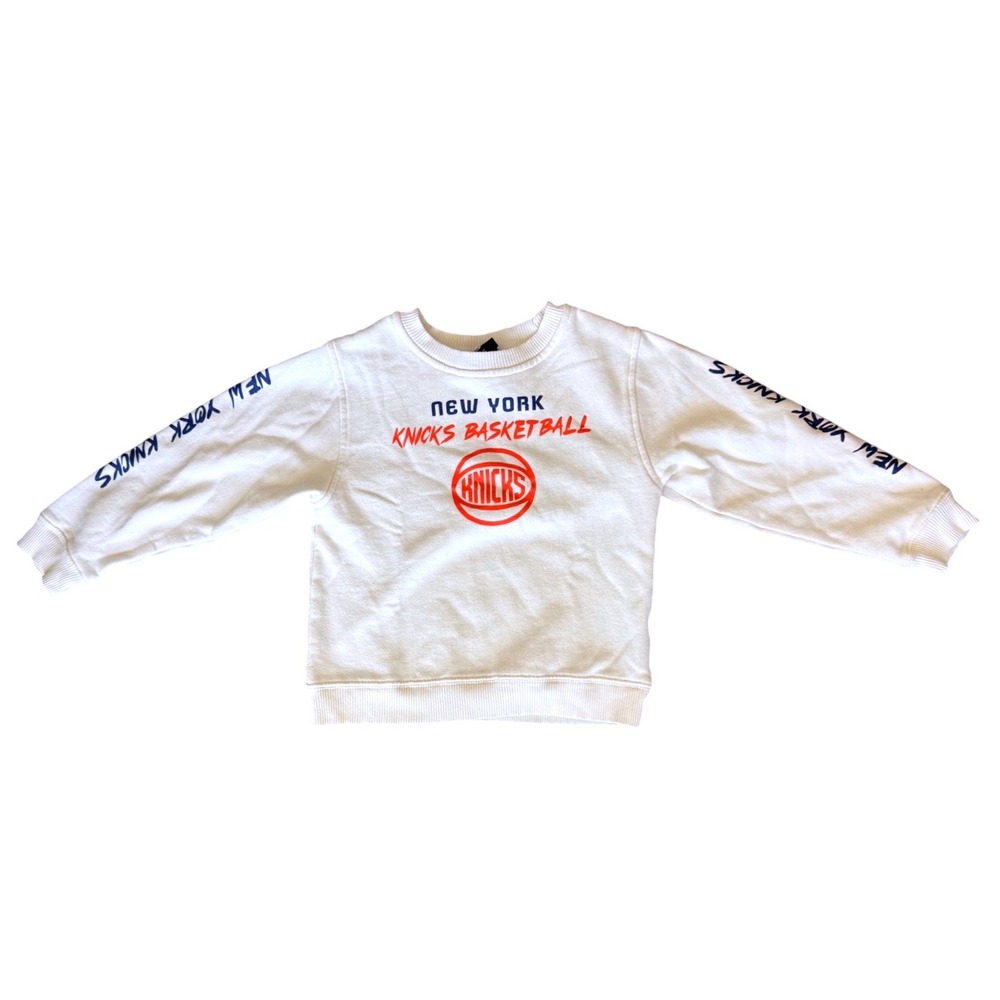 New York Knicks Kids Sweatshirt NBA Basketball Cream Children's Size Large/7